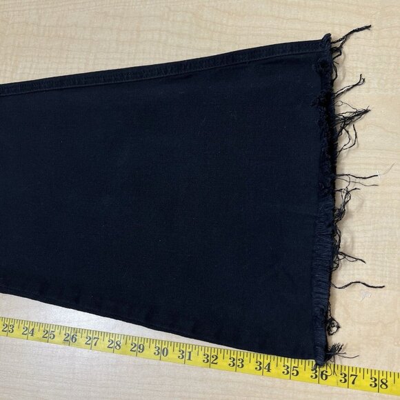 NWT Flying Monkey Women's Black Jeans 32x36 Flare Leg High Rise Stretch Raw Hem - Picture 11 of 13